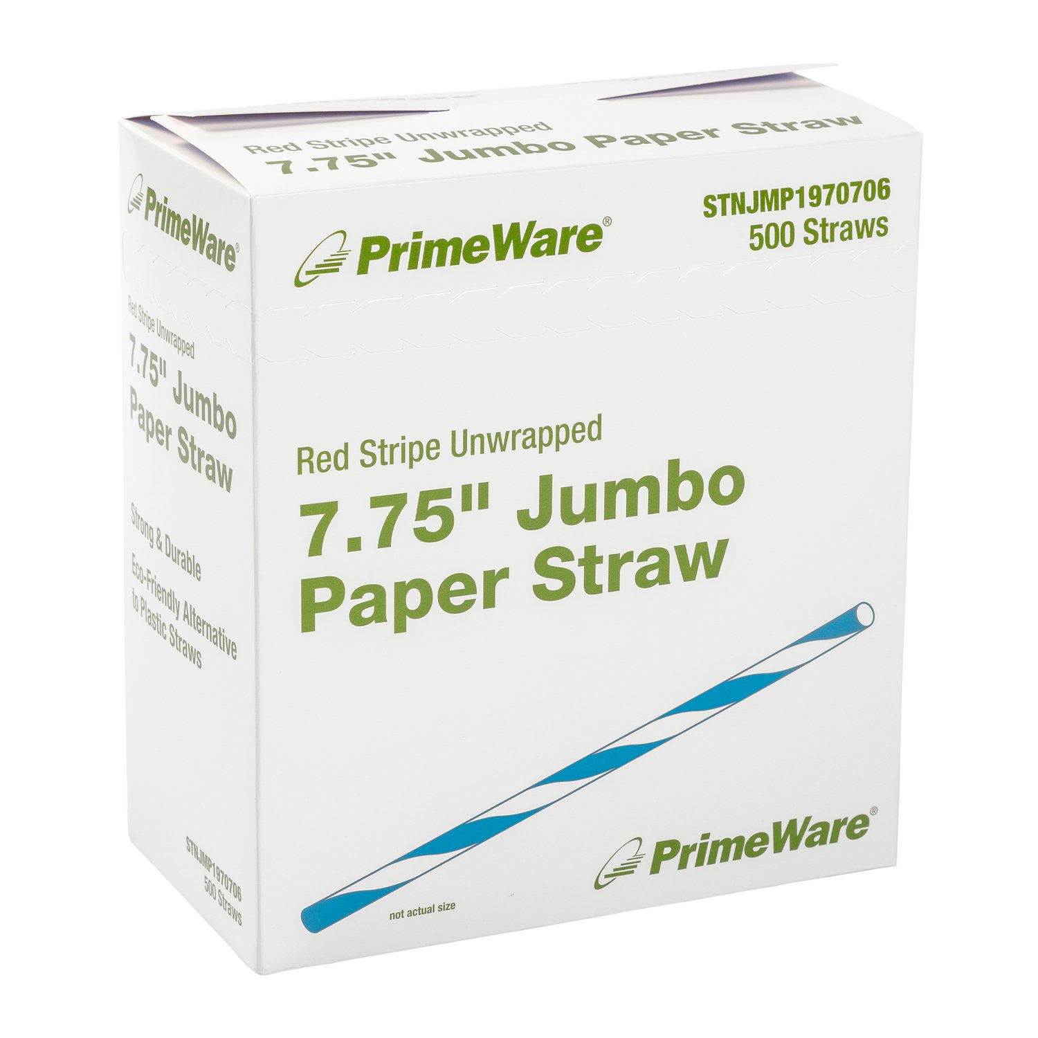 STRAW PAPER 7.75 UNWRP JUMBO  BLUE 8/500 