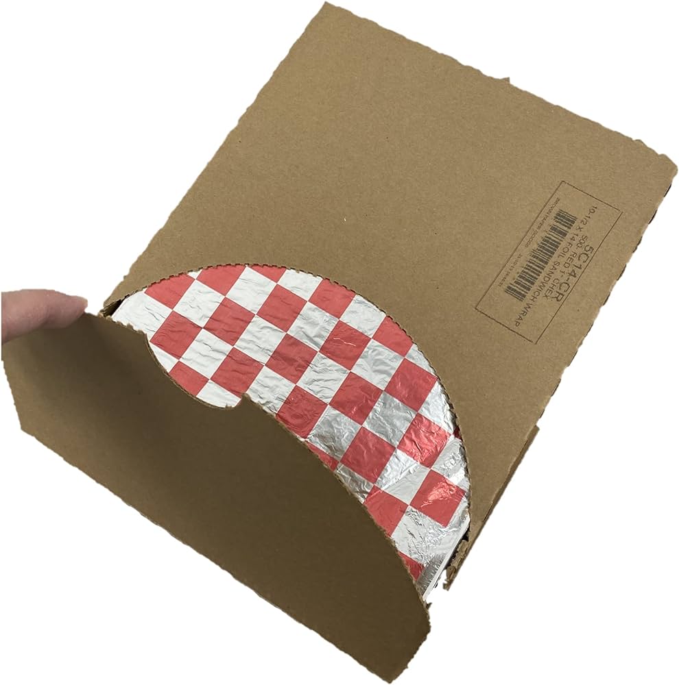 FOIL WRAP 10.5X14 RED CHECK 5M 5/500CS 5C14-CR