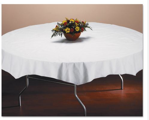 TABLE CVR 82" RND 3PLY W 25CS