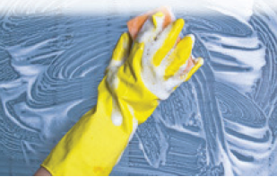 GLOVES RUBBER FLOCK YELLOW