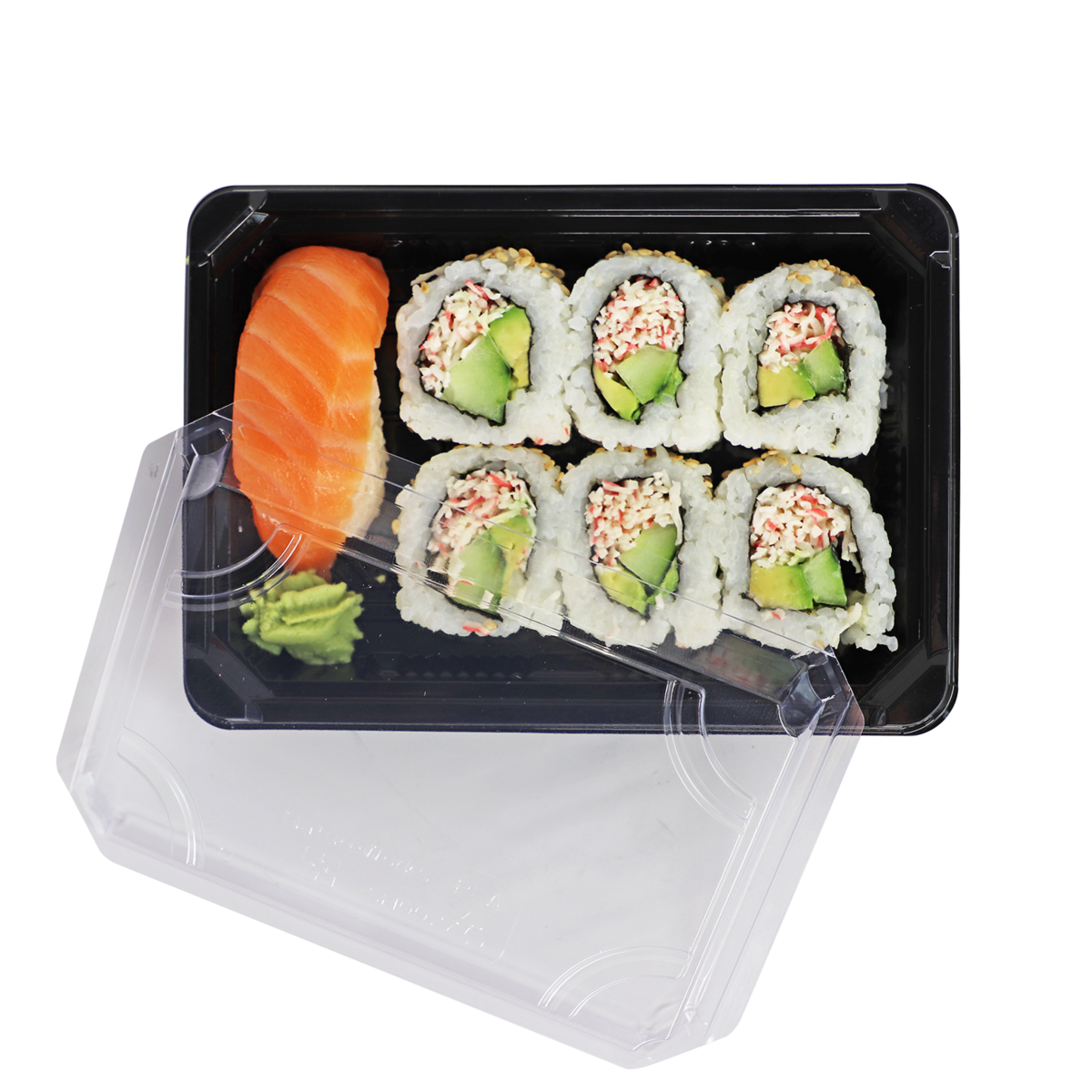 SUSHI TRAY BLK/CLR 300C  SU-CS-75 7X5X2